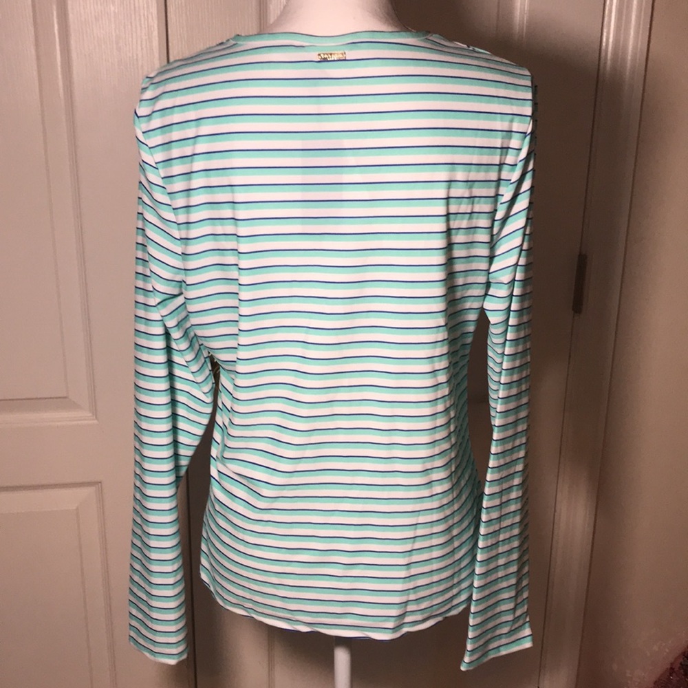 Cabana Life UPF 50+ Rashguard Top XL blue white striped - Picture 5 of 7